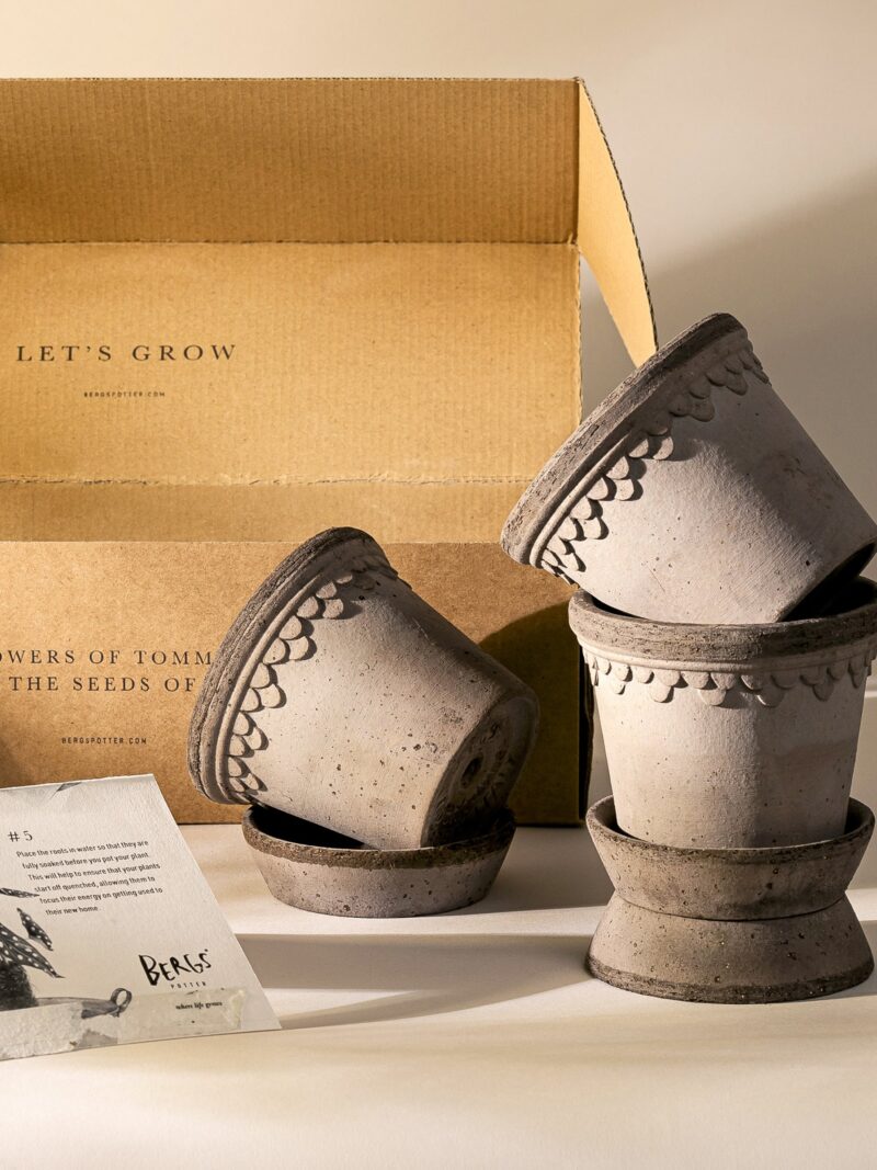 Kobenhavner Raw Nordic Grey 10cm Terracotta Pots, Set of 3
